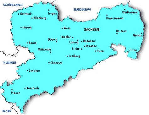 Map of Sachsen
