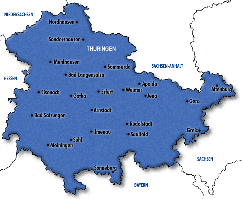 Map of Thuringen