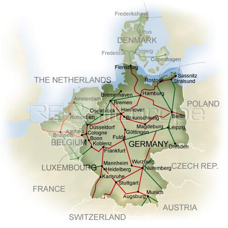 Travels Through Germany - Rail map of germany and france. Travels Through Germany - Rail